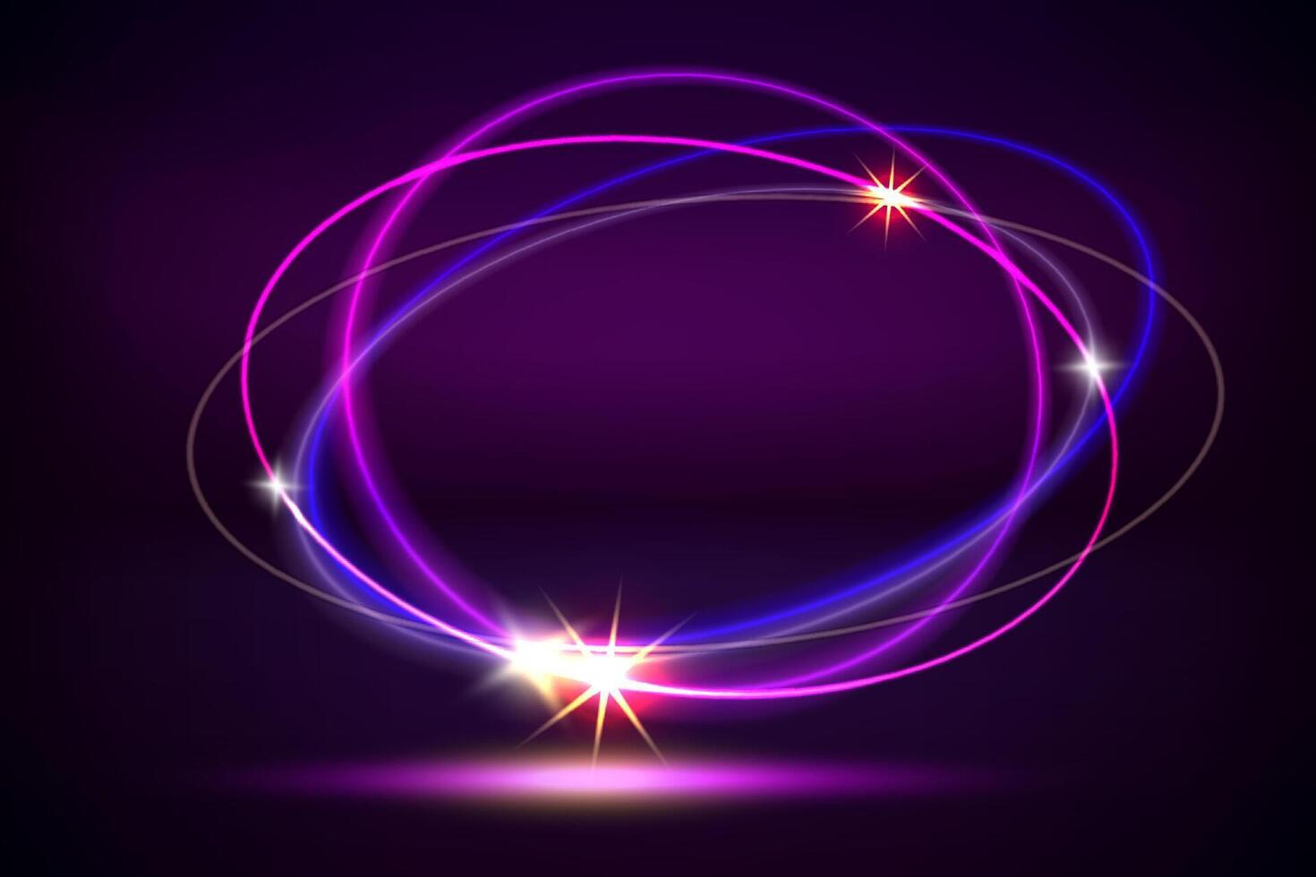 illuminated studio with purple neon lights. 3d illustration vector