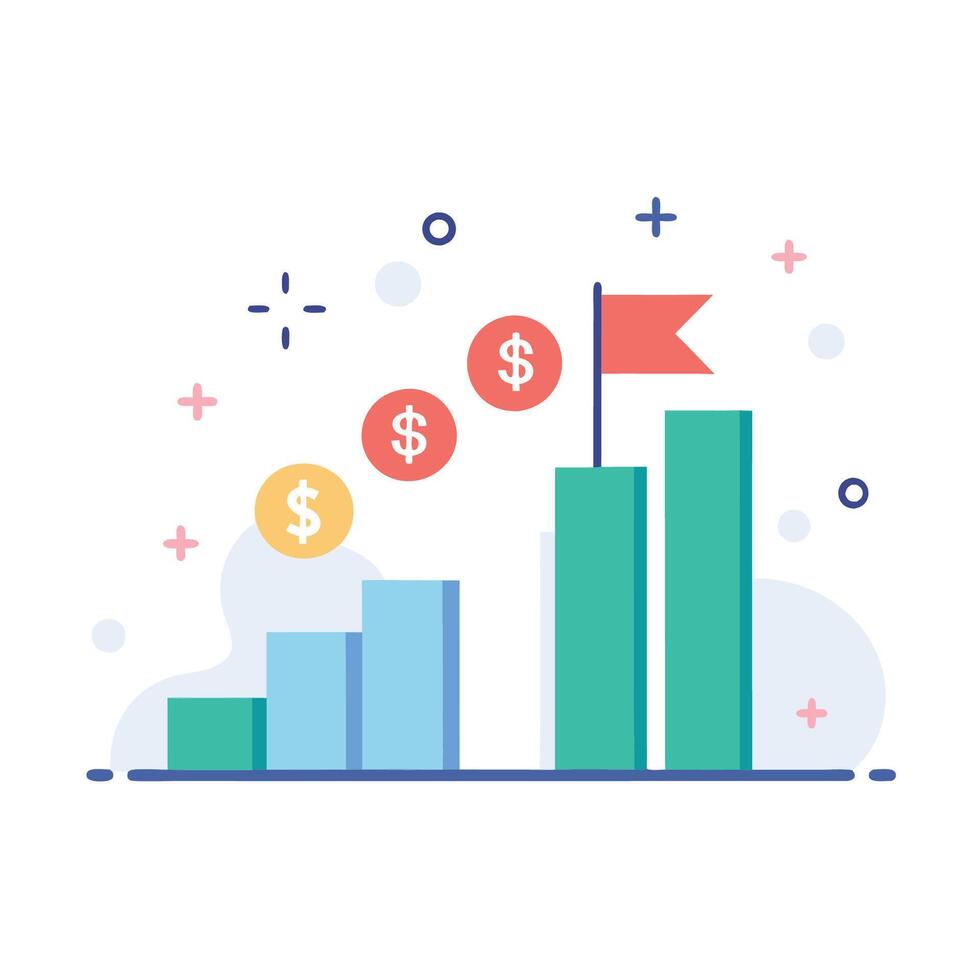 Increase money growth. Profit growing symbol, Progress symbol, Growth success arrow icon vector