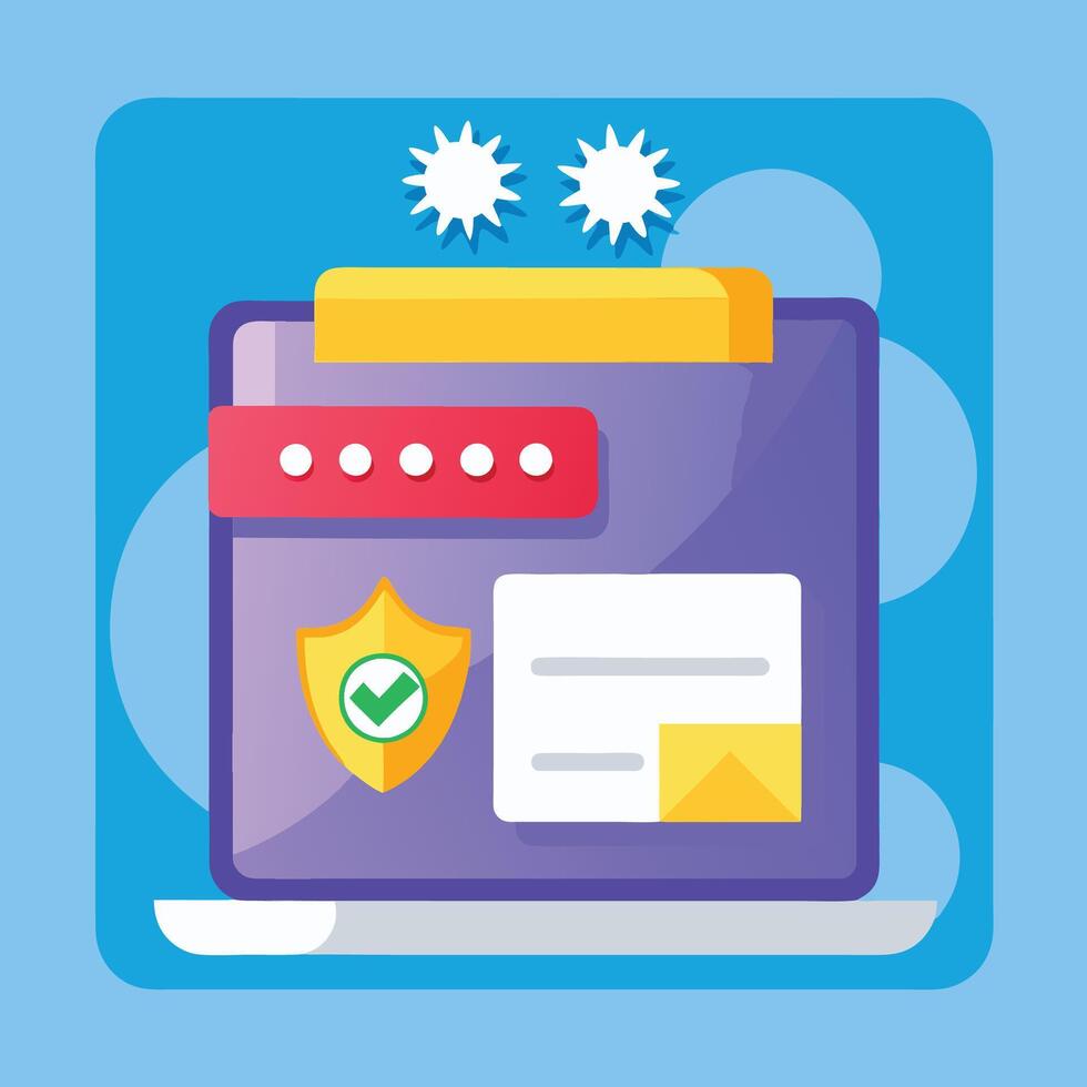 Online User Security, Various Devices Secure connection Flat Illustration vector