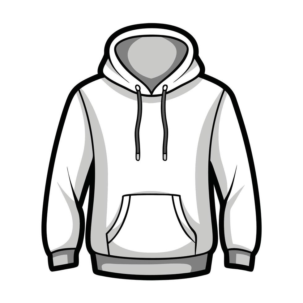 Stylish outline Hoodie Illustration on white background vector