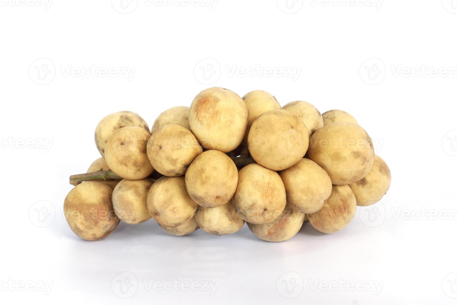 Bunch southern langsat fruit isolated on white background. photo