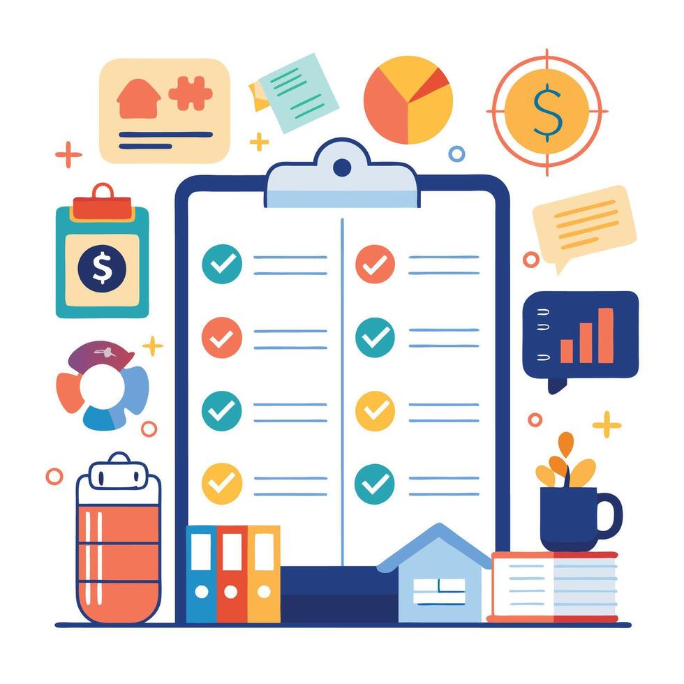 Personal Finance Saving Management- Investment, Budget, and Wealth Illustration vector