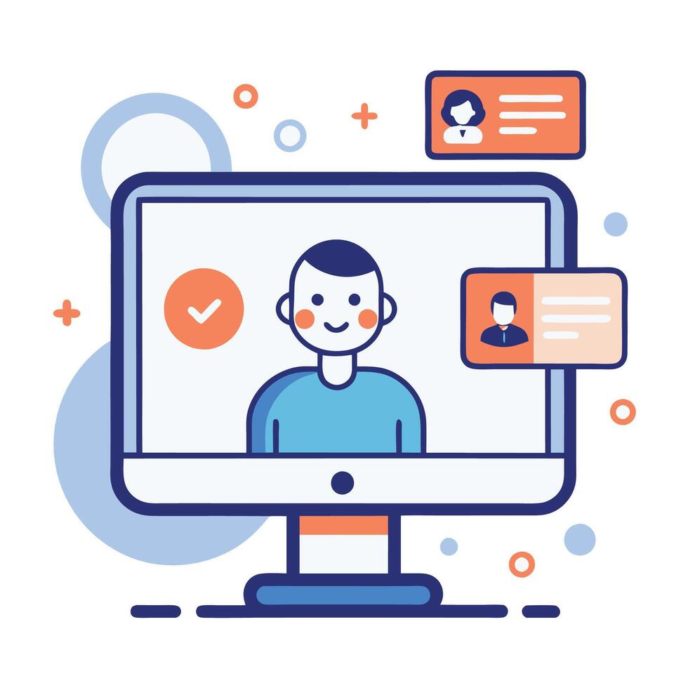 Human Resources management illustration template for UI designer vector