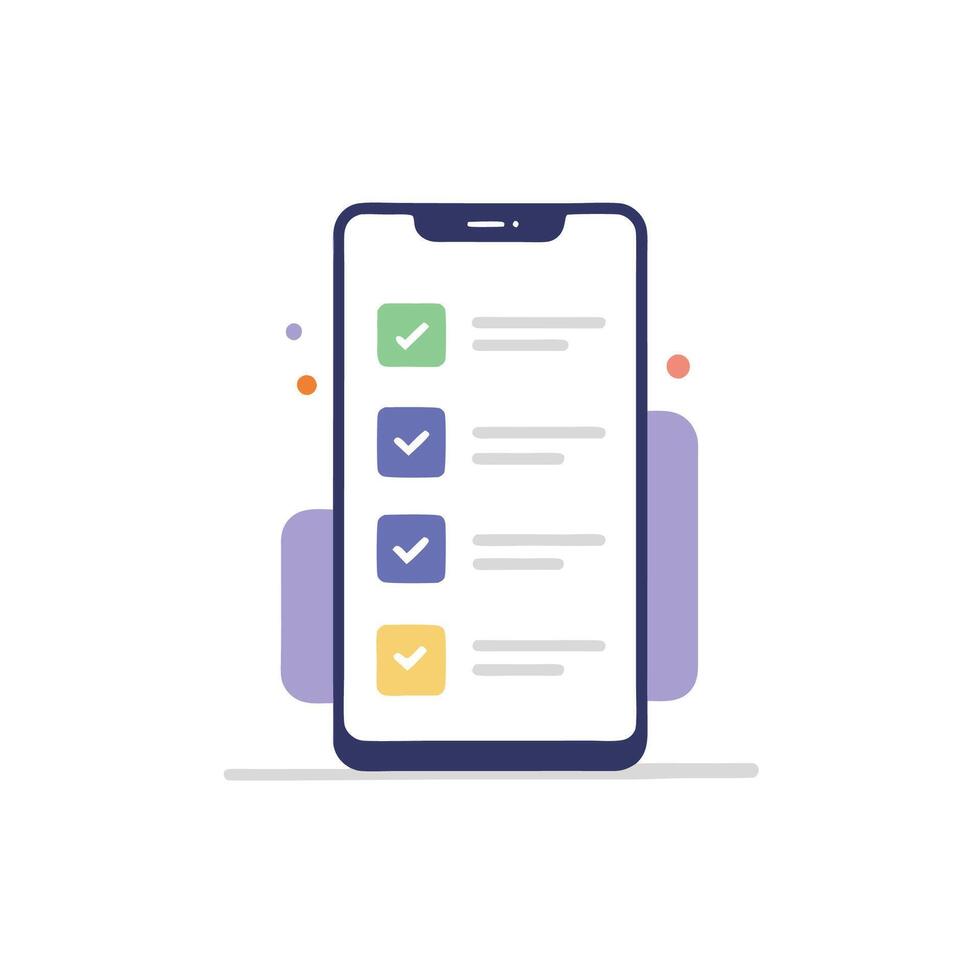 Completed sign for UI, Checkmark checklist icon ui illustration. application form with check marks vector