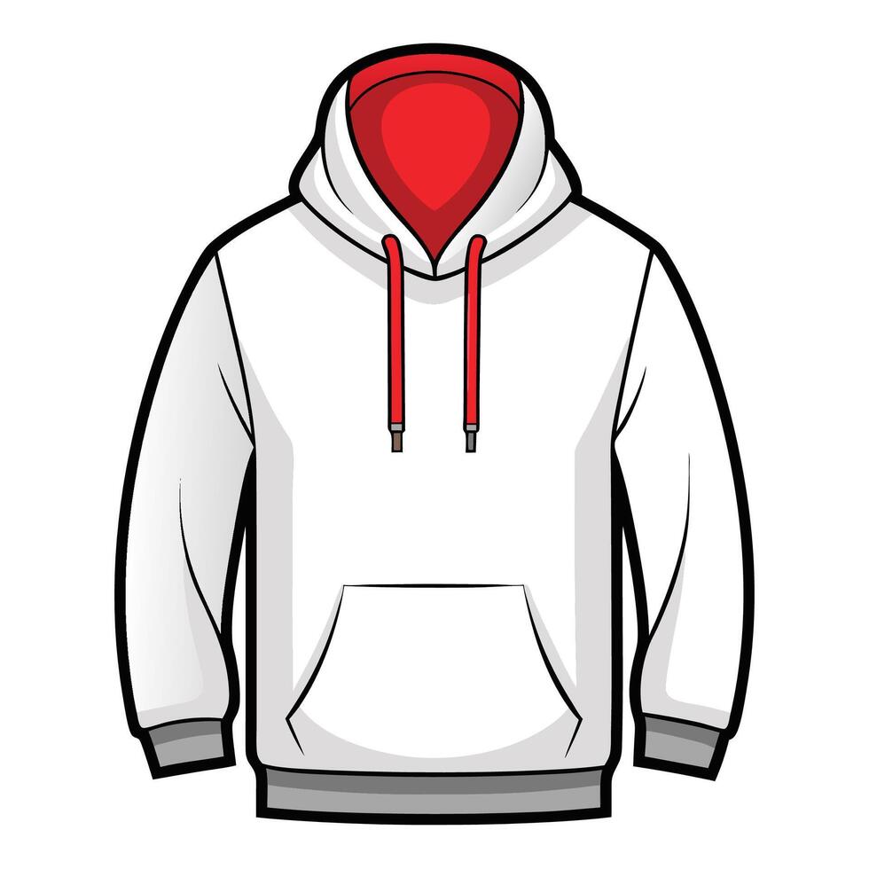 Stylish outline Hoodie Illustration on white background vector