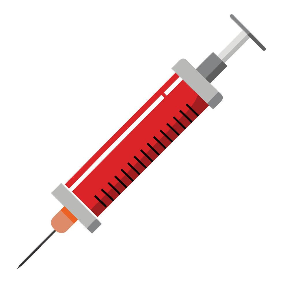 Medical Syringe injection icon design illustration on white background vector
