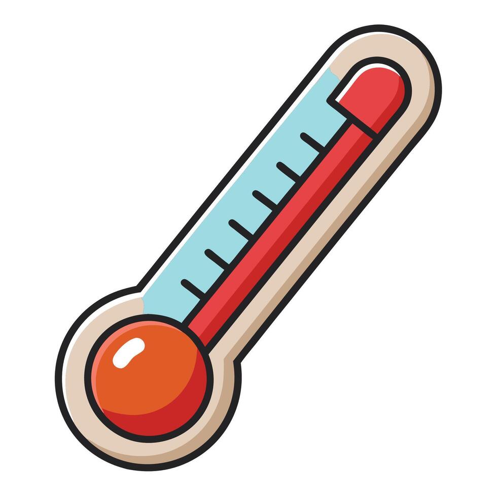 Thermometer Icon Illustration, Temperature Scale Symbol, Warm Cold Illustration vector