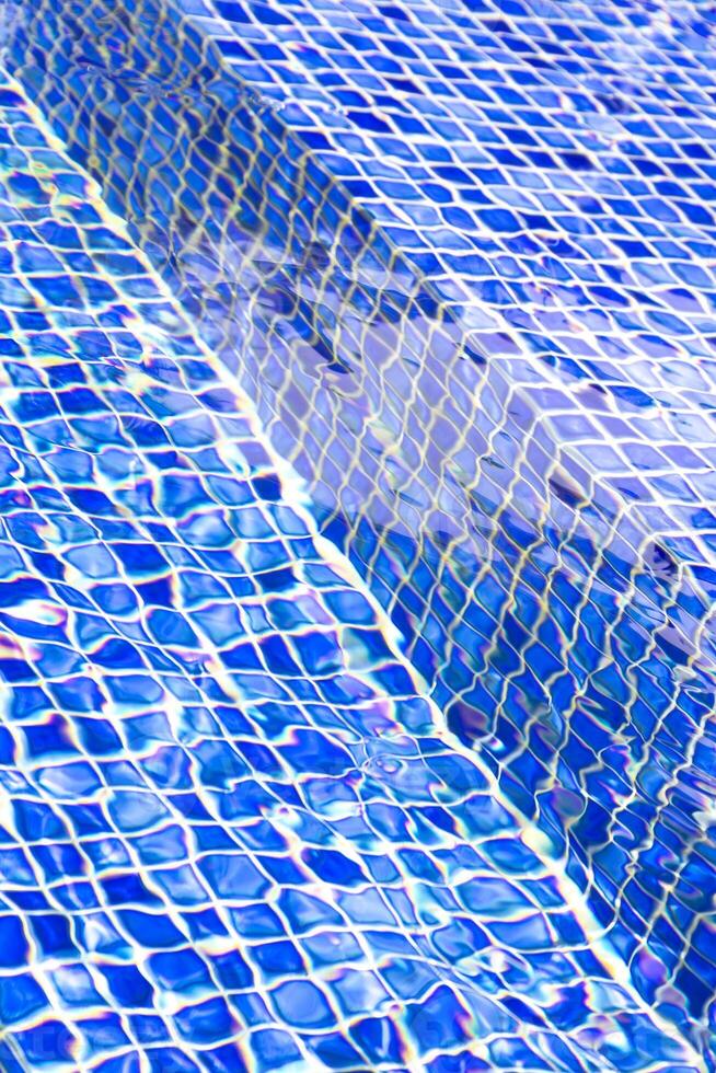 macro photography of the water surface in the pool highlighting textures photo