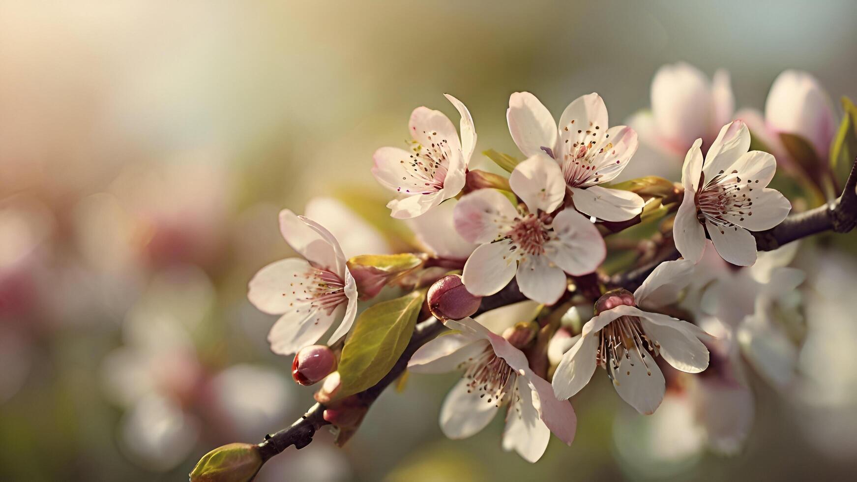 a close up of a branch of a tree with flowers photo
