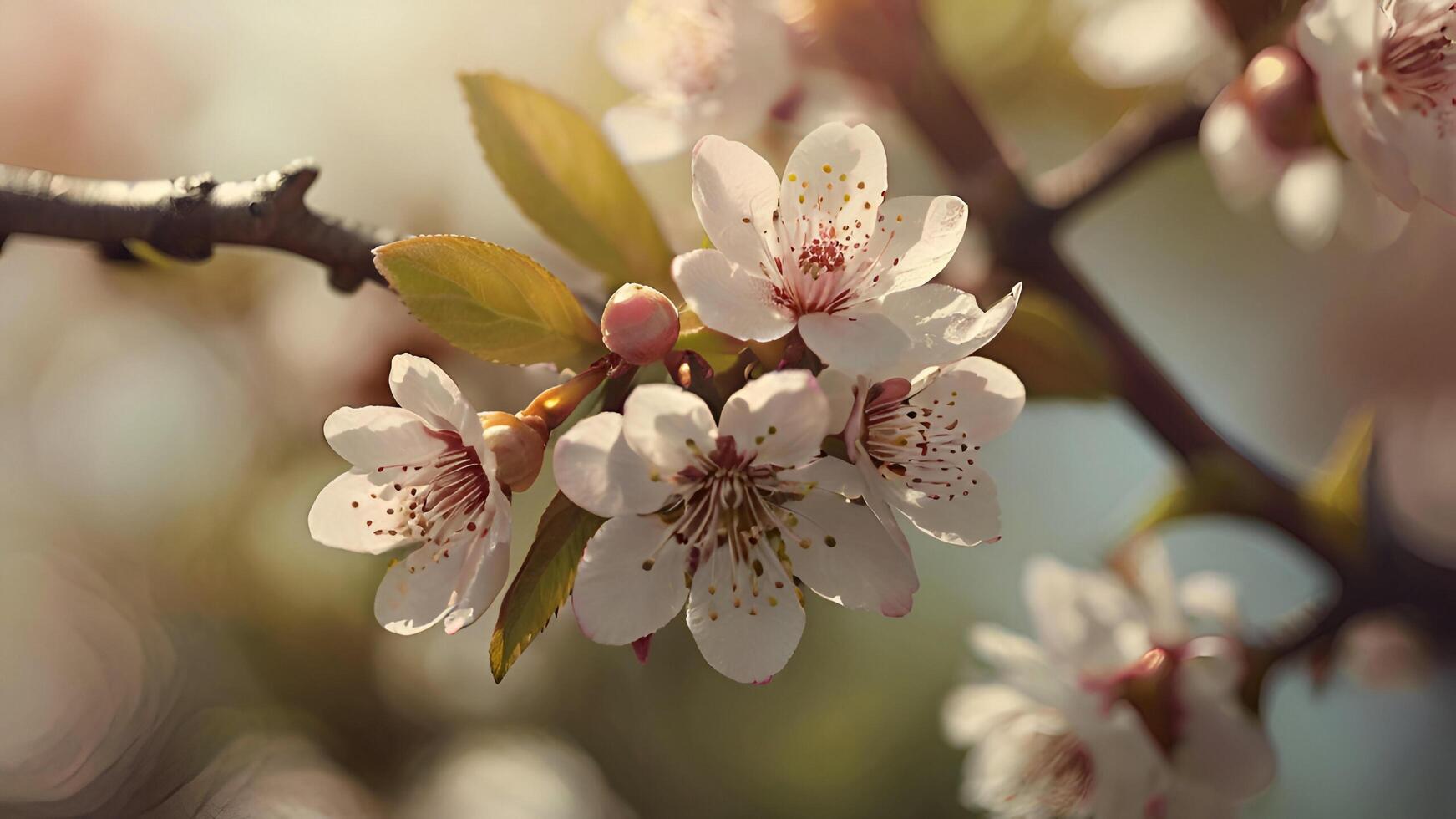 a close up of a tree with white flowers photo