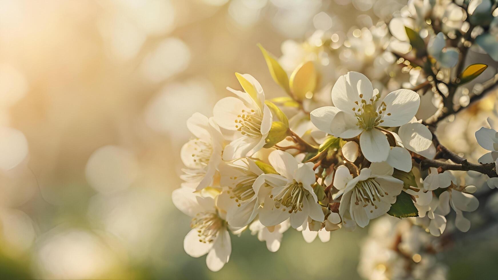 a close up of a tree with white flowers photo