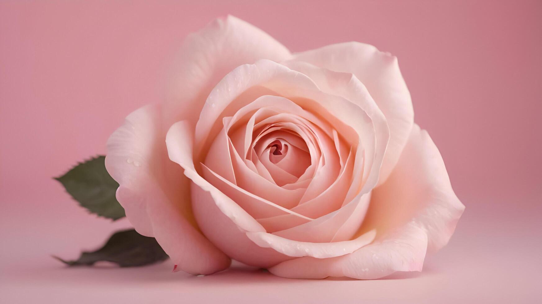a single pink rose on a pink background photo
