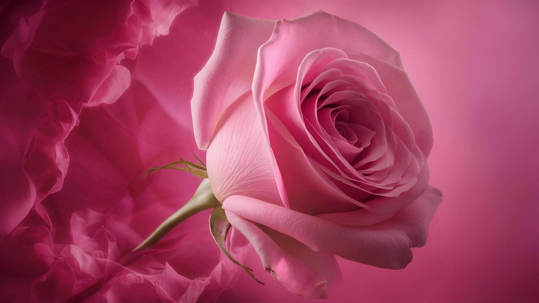 a pink rose is shown in the center of the image photo