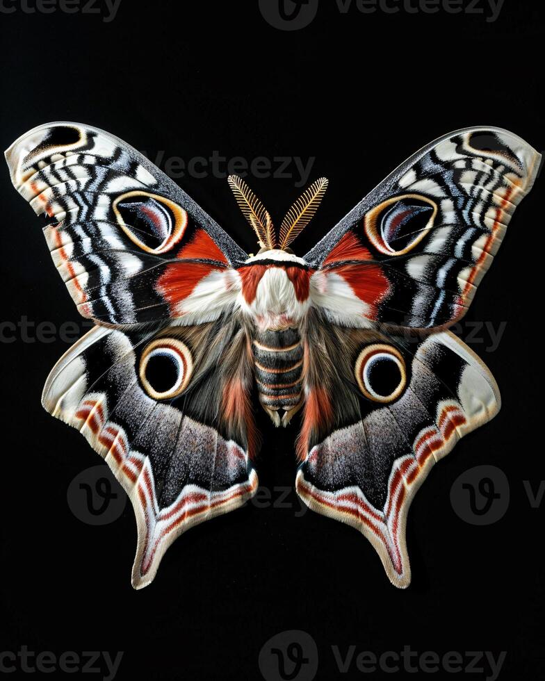 High-Resolution Close-Up Images of Various Insects on Black Background photo
