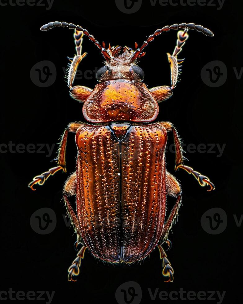 High-Resolution Close-Up Images of Various Insects on Black Background photo