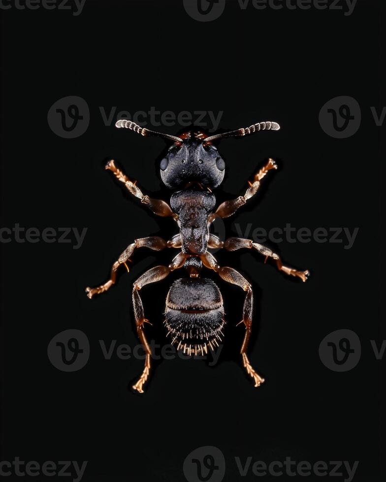 High-Resolution Close-Up Images of Various Insects on Black Background photo