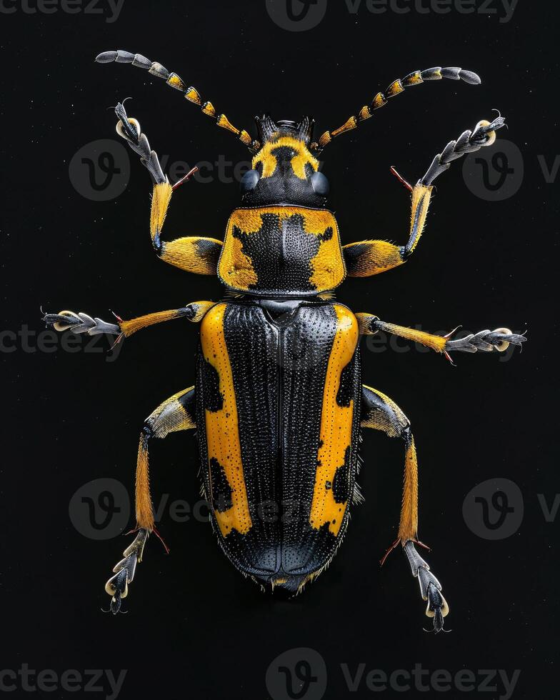 High-Resolution Close-Up Images of Various Insects on Black Background photo