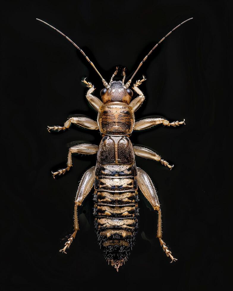 High-Resolution Close-Up Images of Various Insects on Black Background photo