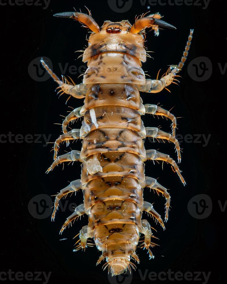 High-Resolution Close-Up Images of Various Insects on Black Background photo
