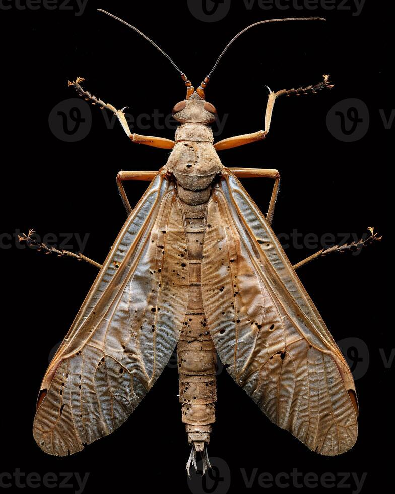 High-Resolution Close-Up Images of Various Insects on Black Background photo