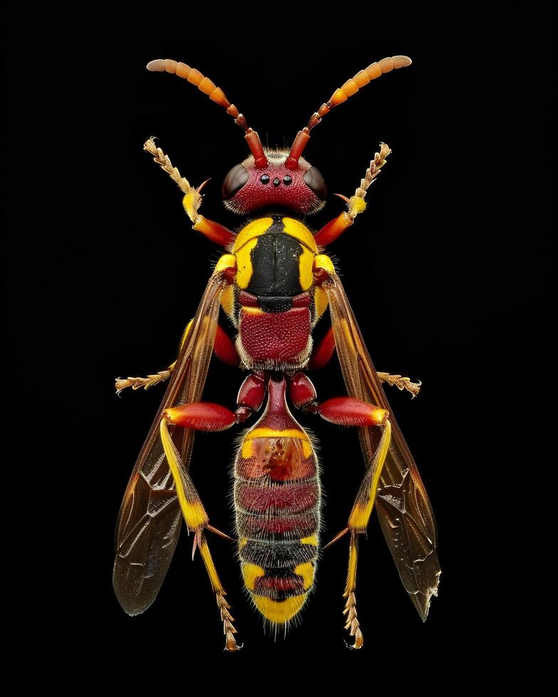 High-Resolution Close-Up Images of Various Insects on Black Background photo