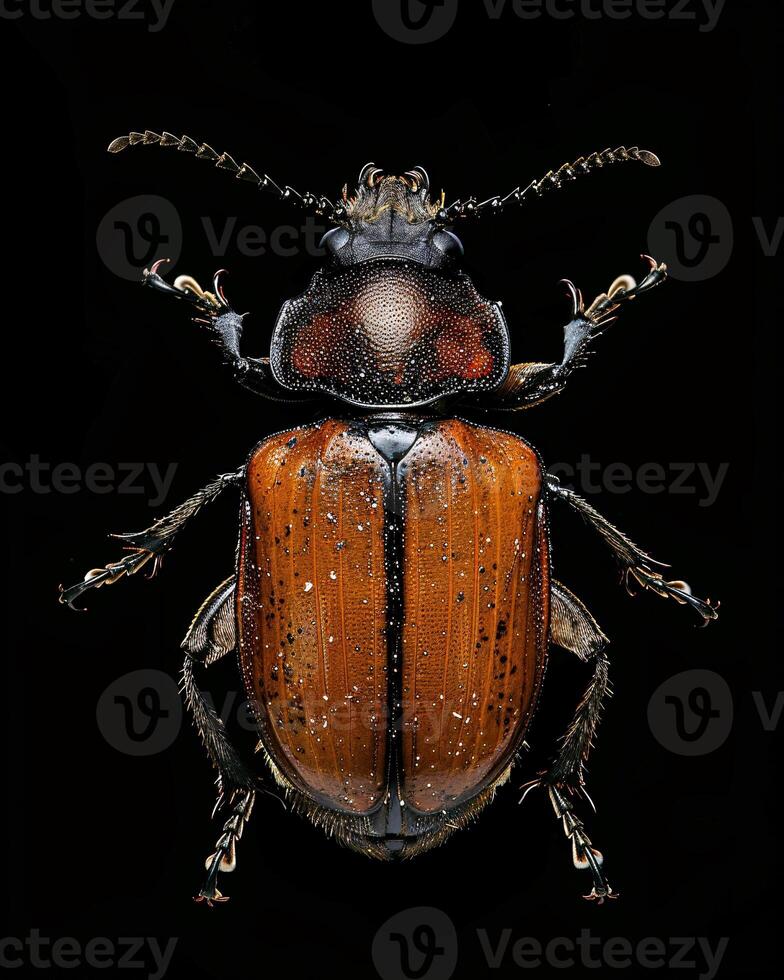 High-Resolution Close-Up Images of Various Insects on Black Background photo