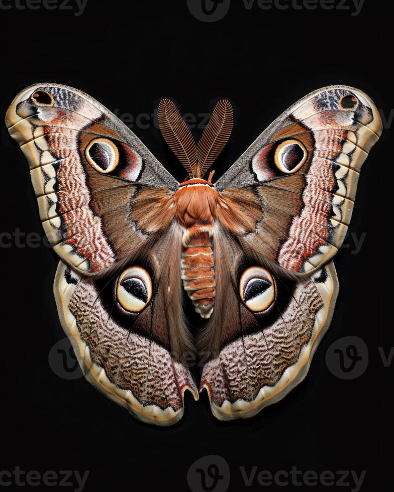 High-Resolution Close-Up Images of Various Insects on Black Background photo