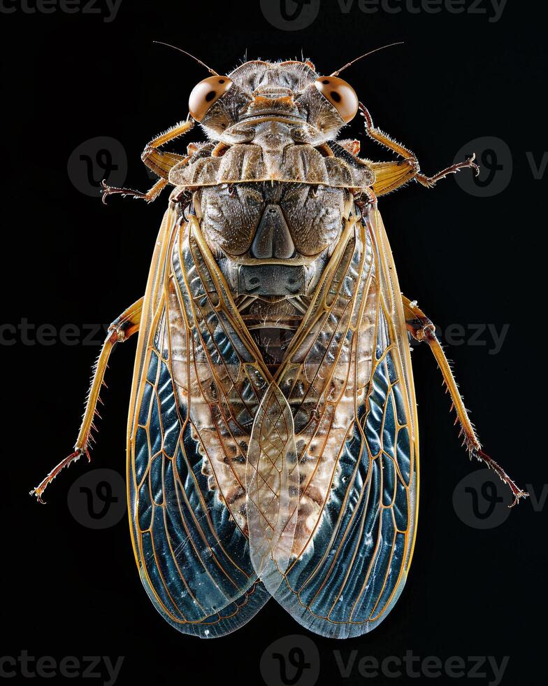 High-Resolution Close-Up Images of Various Insects on Black Background photo