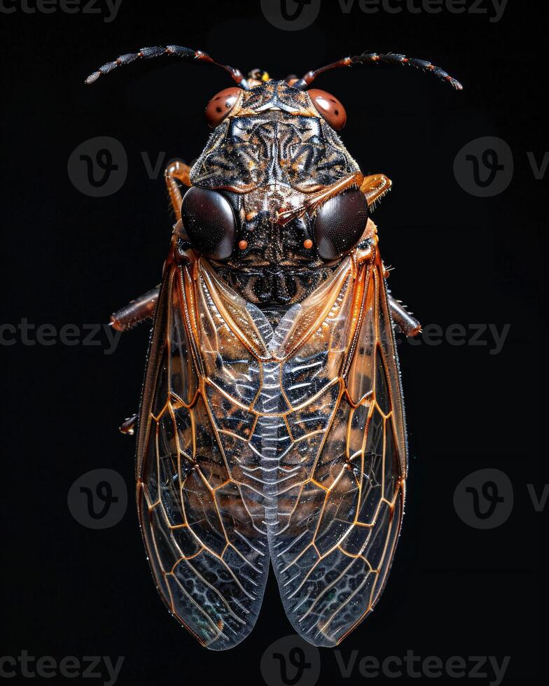 High-Resolution Close-Up Images of Various Insects on Black Background photo