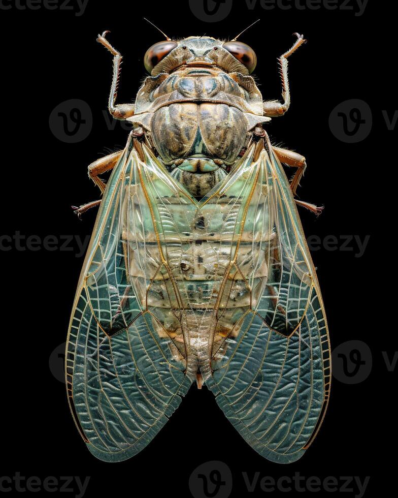 High-Resolution Close-Up Images of Various Insects on Black Background photo