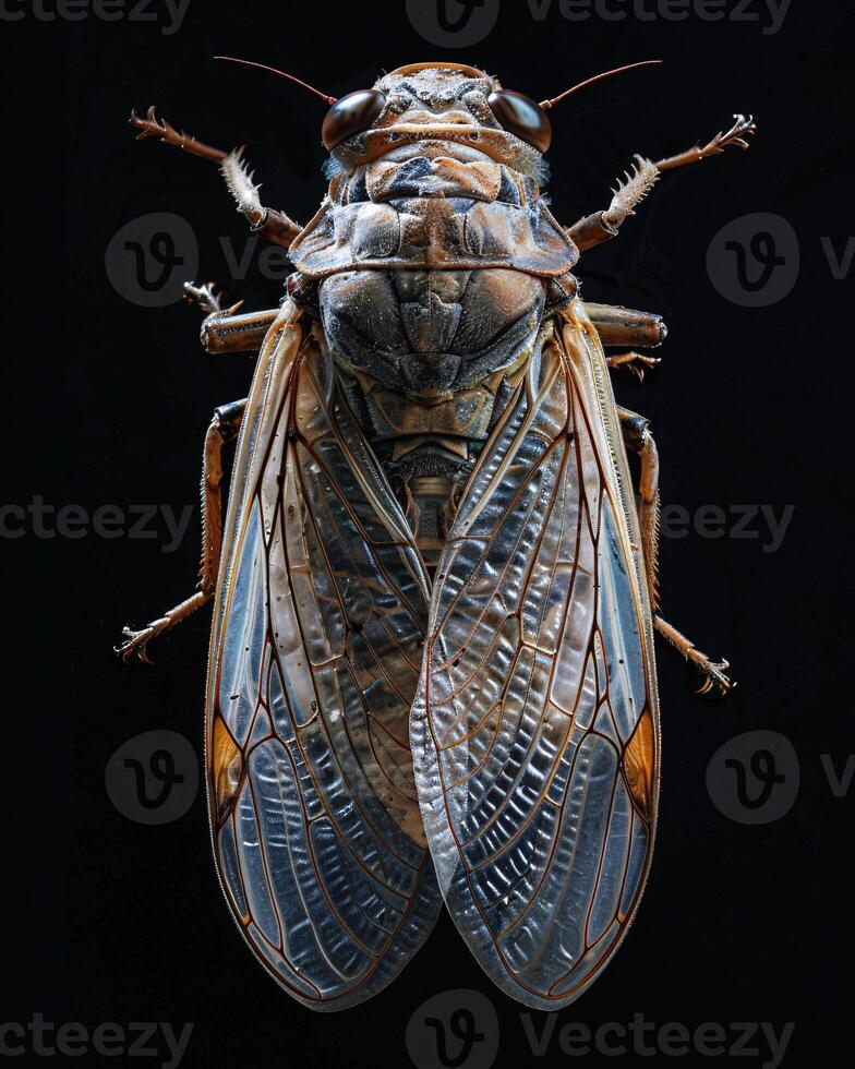 High-Resolution Close-Up Images of Various Insects on Black Background photo