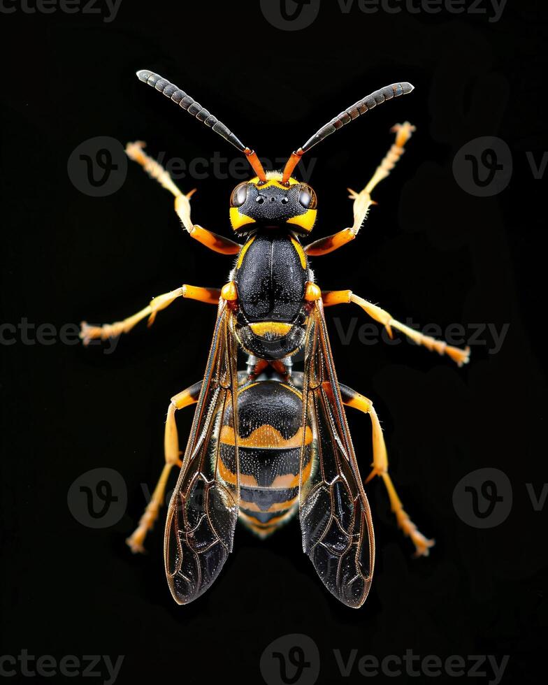 High-Resolution Close-Up Images of Various Insects on Black Background photo