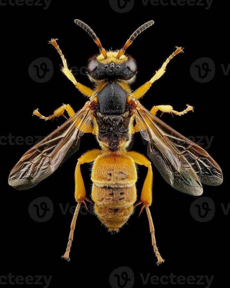 High-Resolution Close-Up Images of Various Insects on Black Background photo