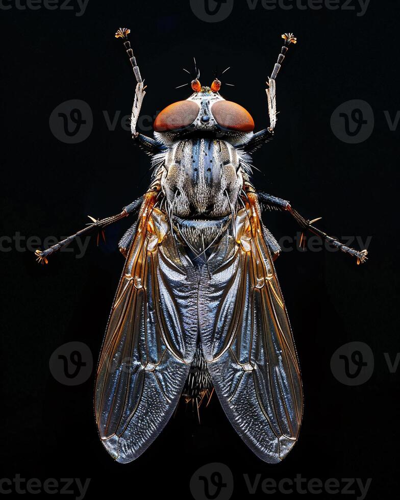 High-Resolution Close-Up Images of Various Insects on Black Background photo