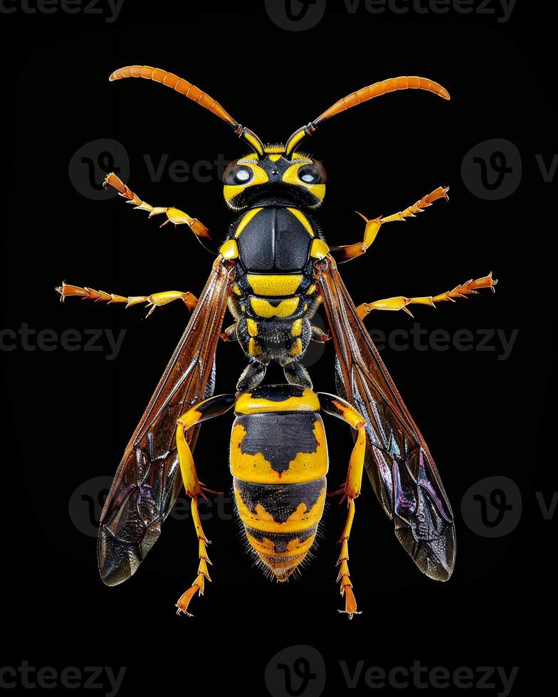 High-Resolution Close-Up Images of Various Insects on Black Background photo