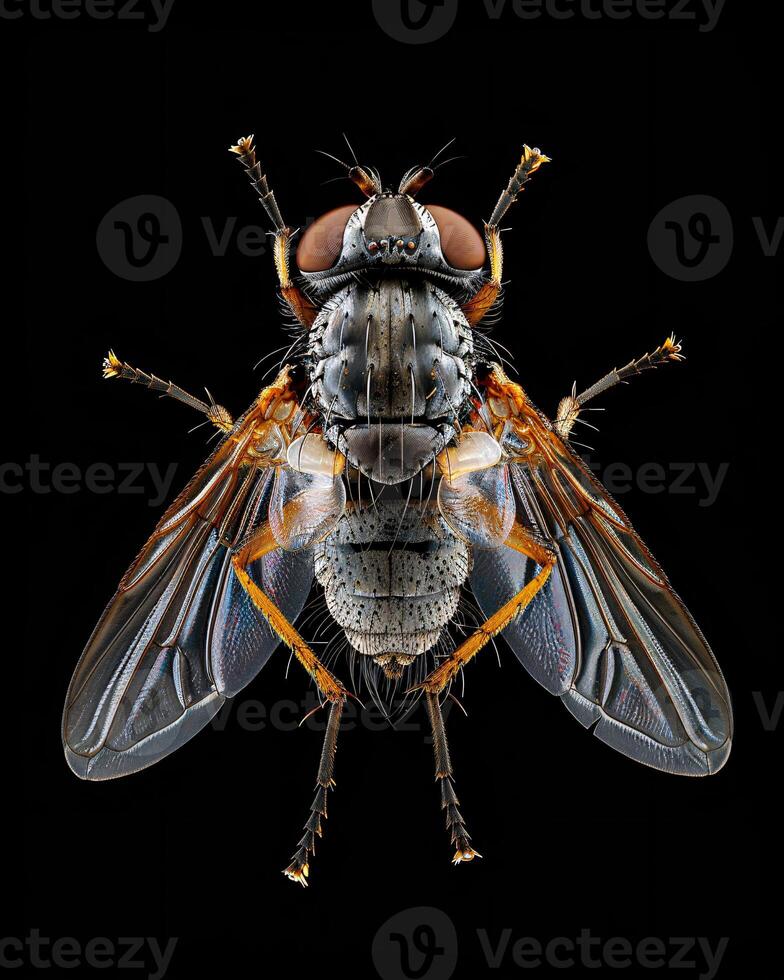 High-Resolution Close-Up Images of Various Insects on Black Background photo