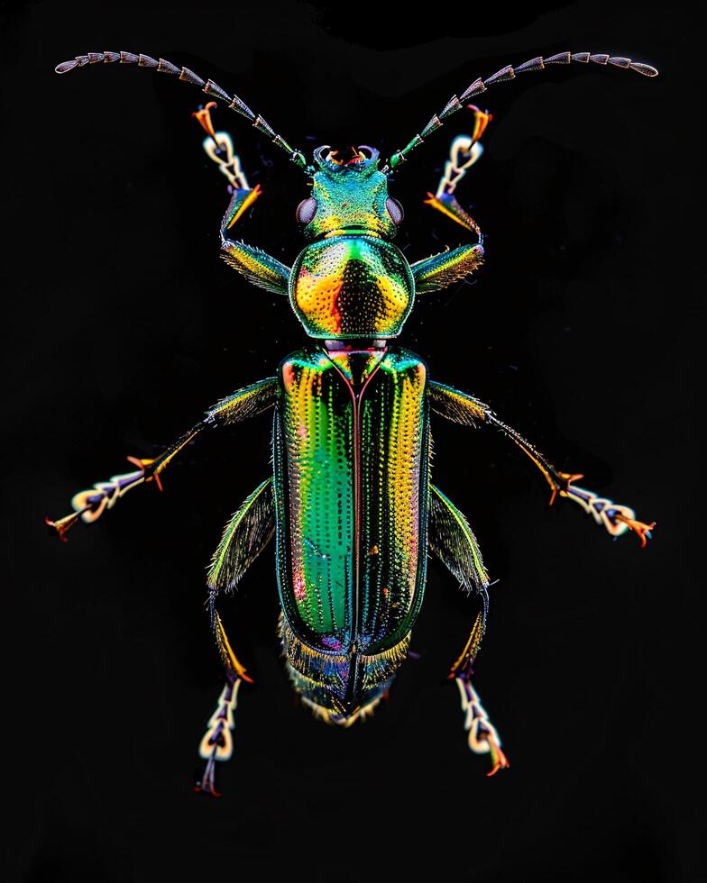 High-Resolution Close-Up Images of Various Insects on Black Background photo