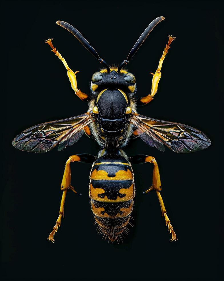 High-Resolution Close-Up Images of Various Insects on Black Background photo