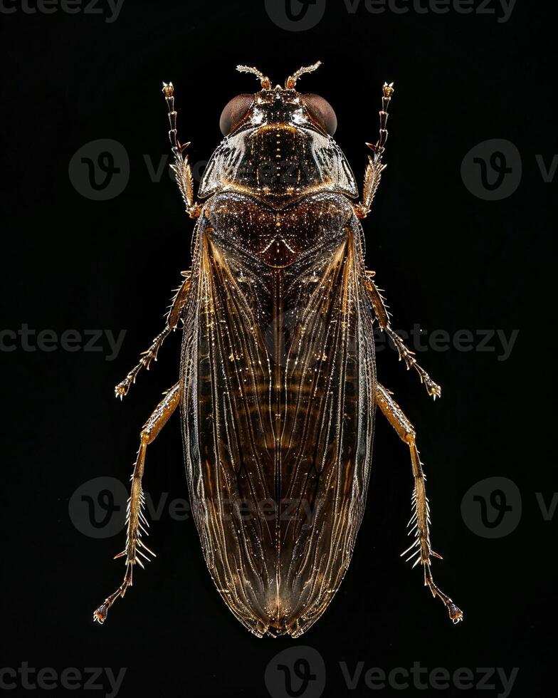 High-Resolution Close-Up Images of Various Insects on Black Background photo