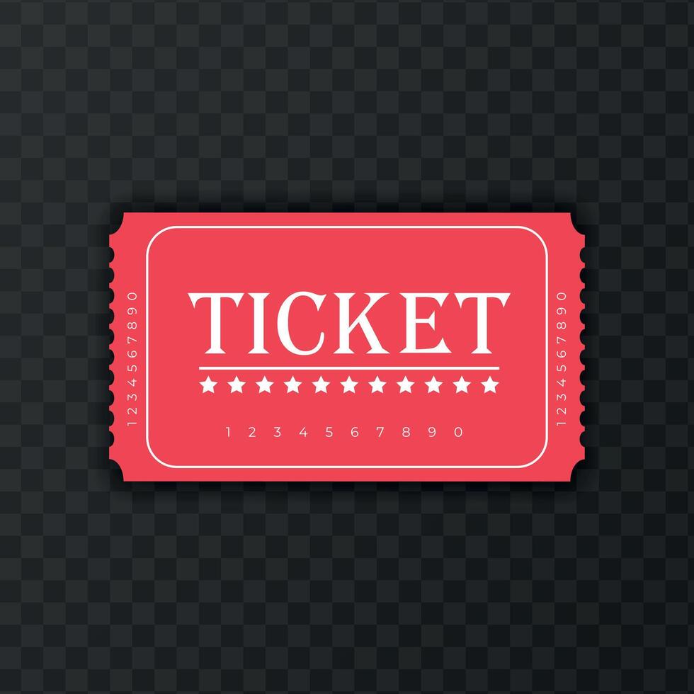 Red abstract ticket template design on dark background vector