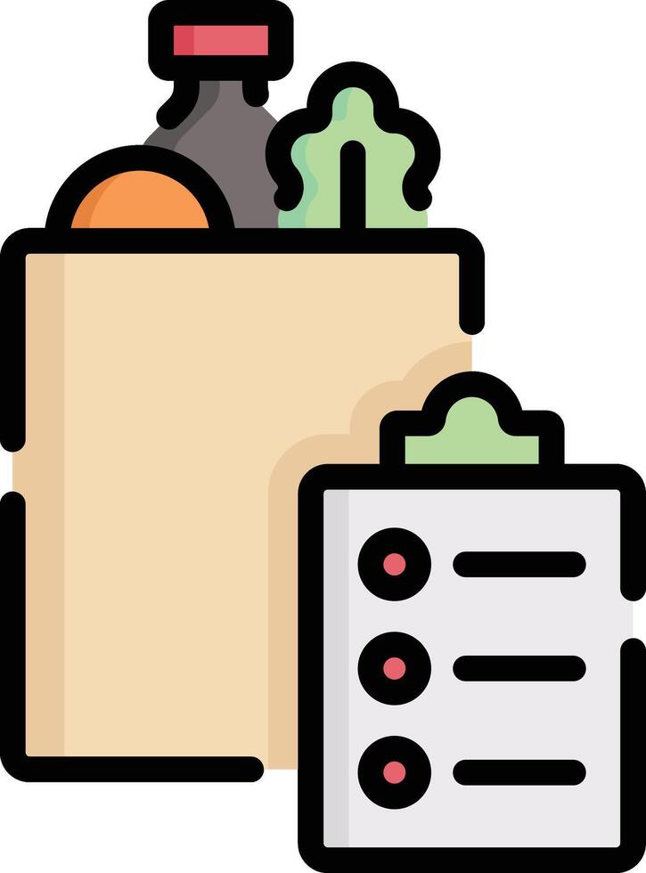 shopping list illustration, icon or symbol vector