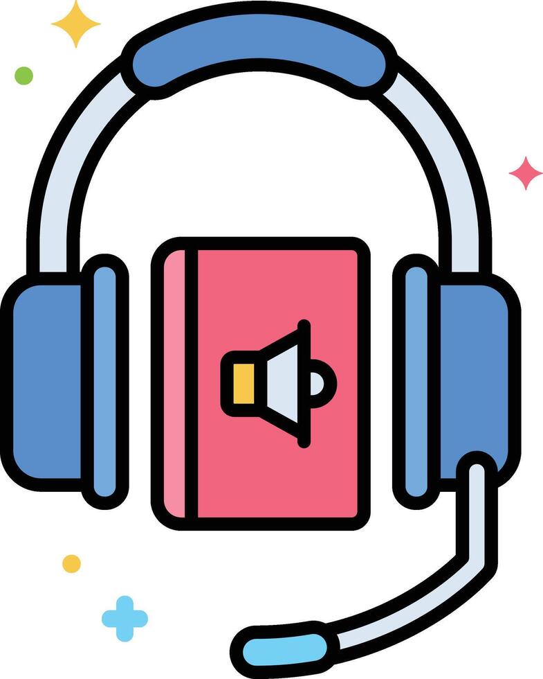 audio book illustration, icon or symbol vector