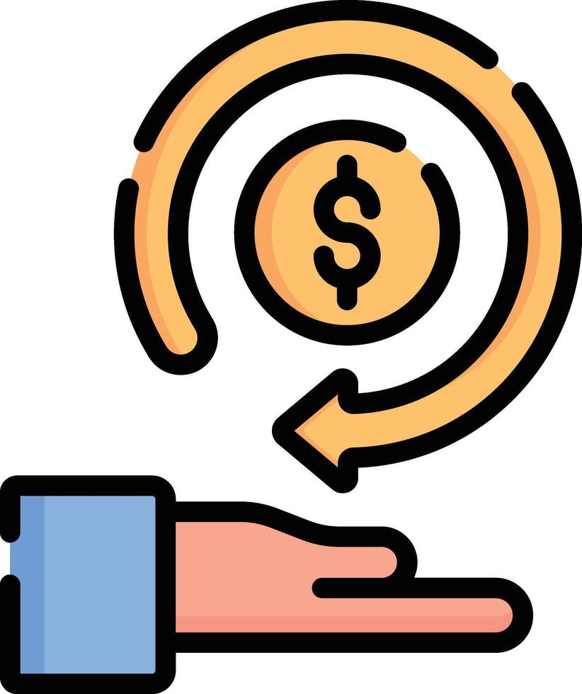 refund illustration, icon or symbol vector