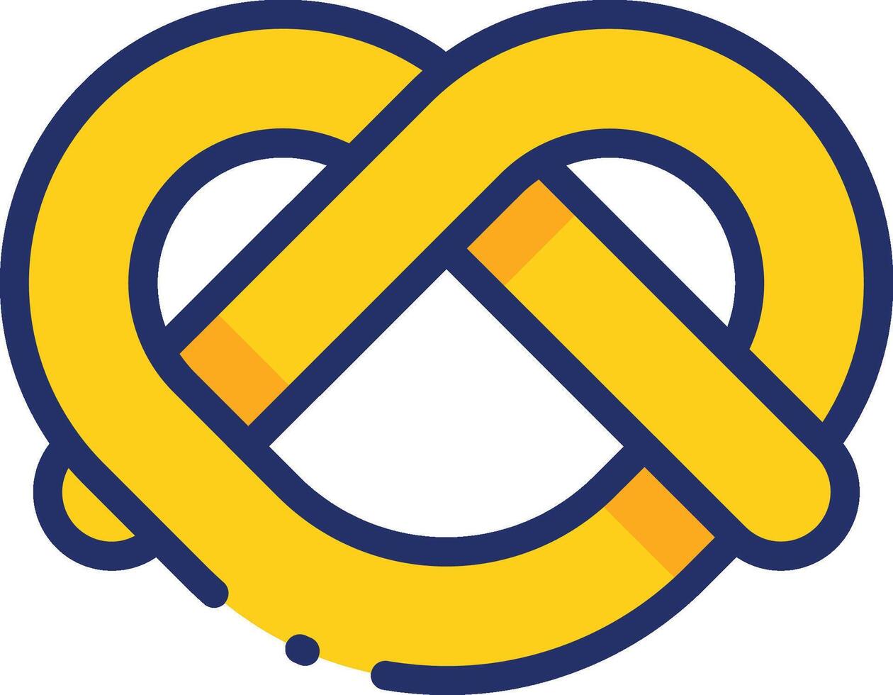 pretzel illustration, icon or symbol vector