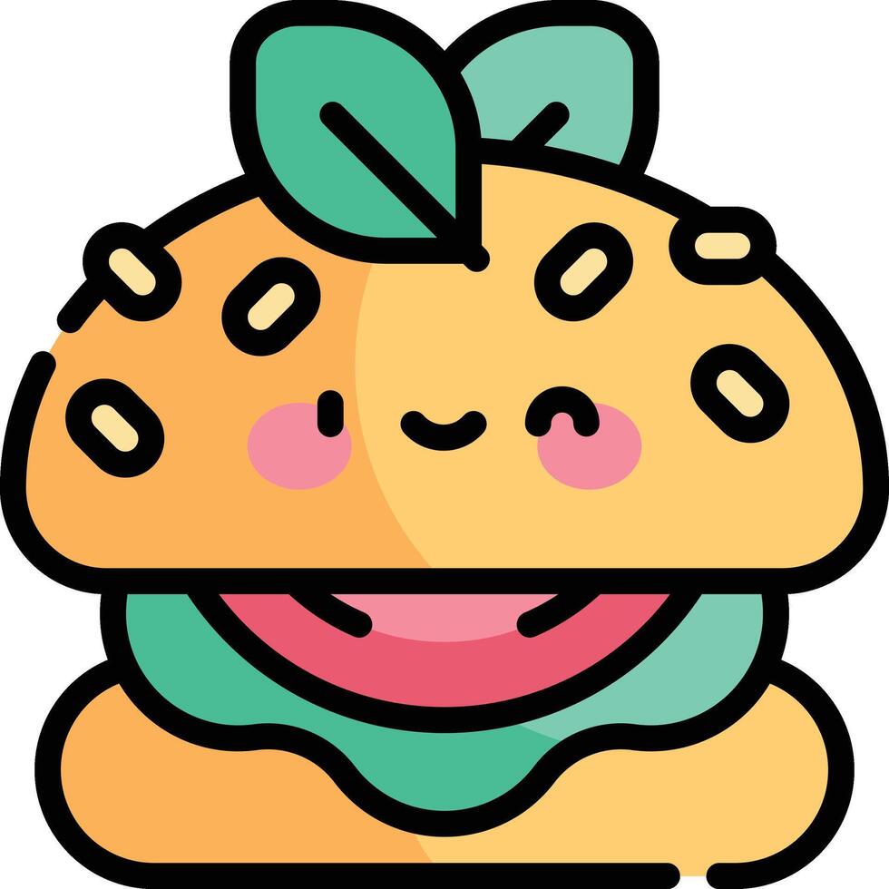 vegan burger illustration, icon or symbol vector