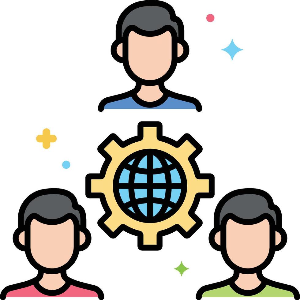 outsourcing illustration, icon or symbol vector