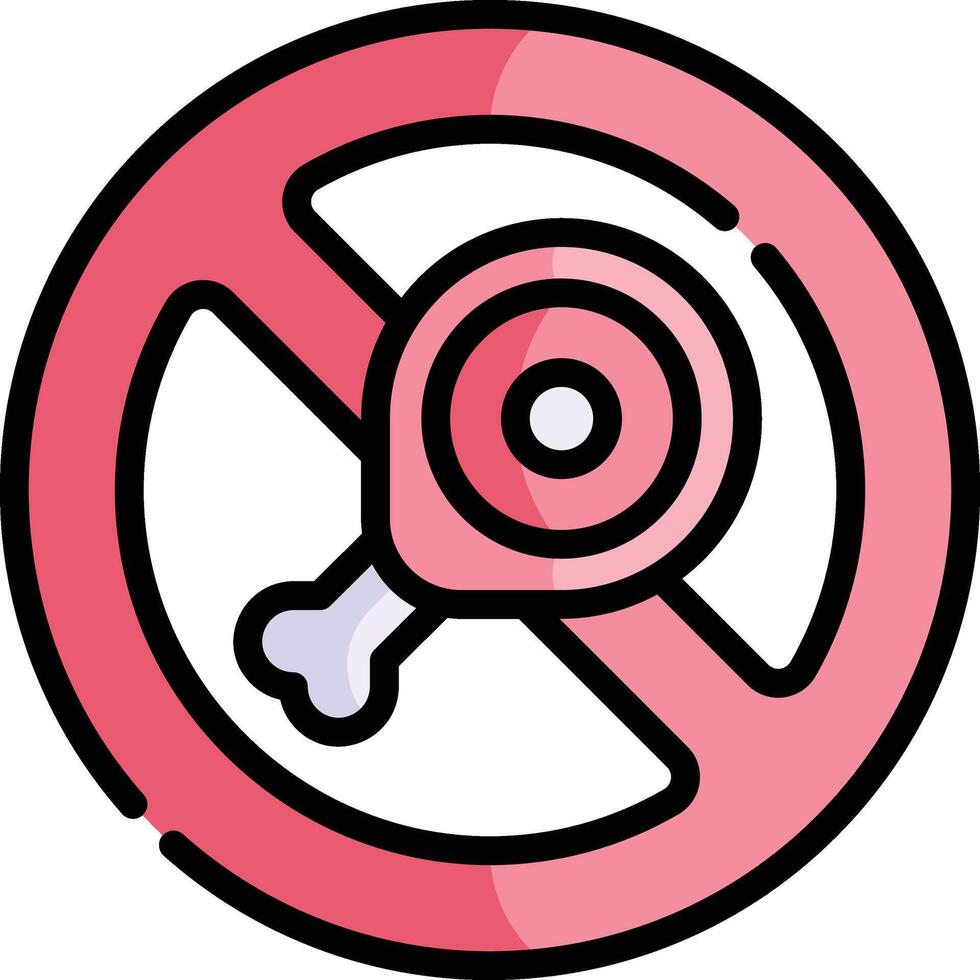 no meat illustration, icon or symbol vector