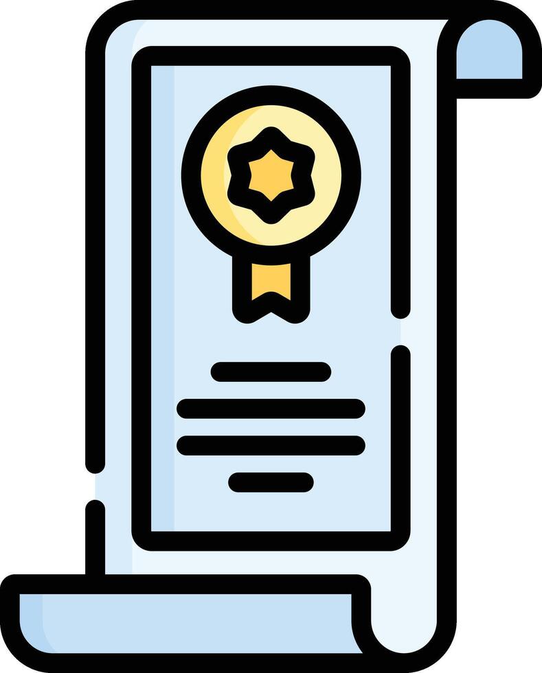 certificate illustration, icon or symbol vector