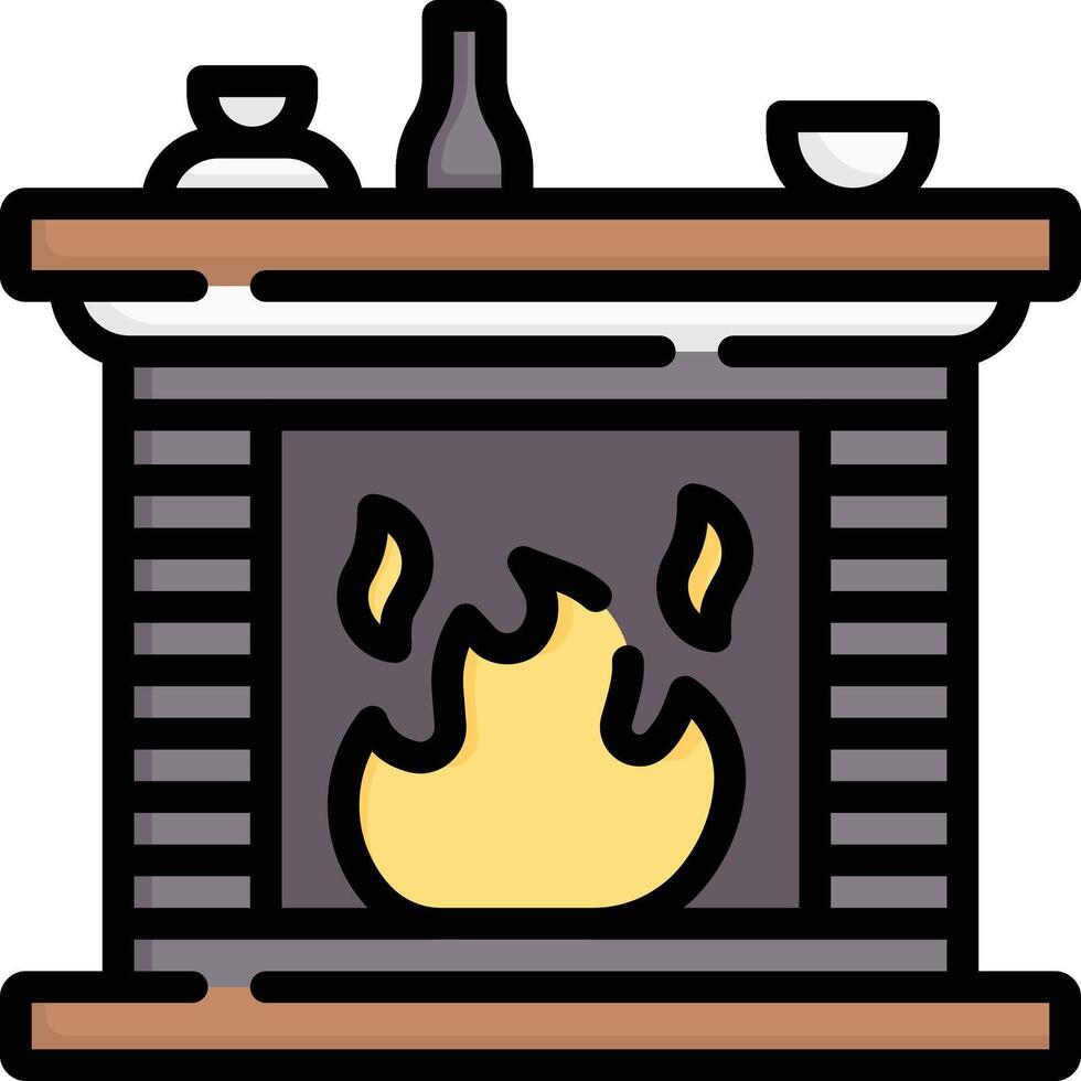 fireplace illustration with the extension .eps vector