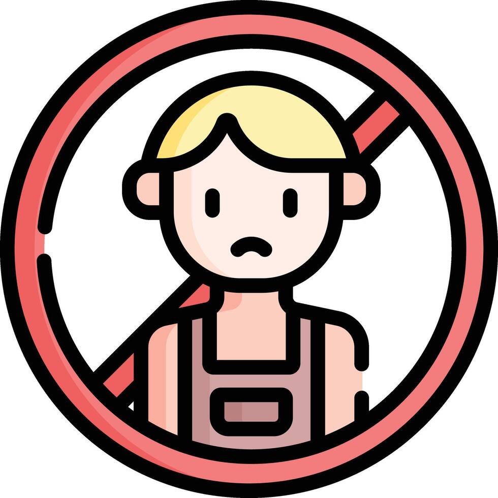 child labour illustration, icon or symbol vector